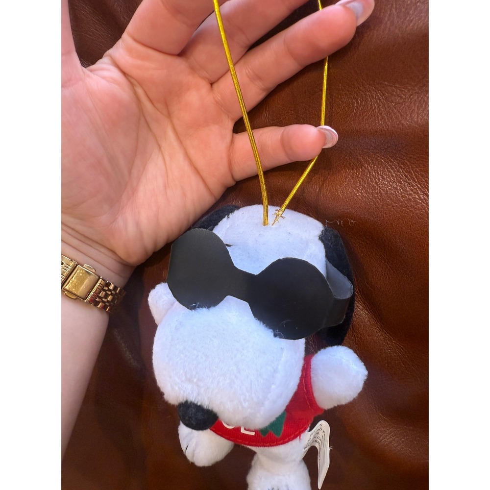 Peanuts Snoopy Joe Cool Plush Christmas Ornament Kurt Adler Red Sweater Glasses